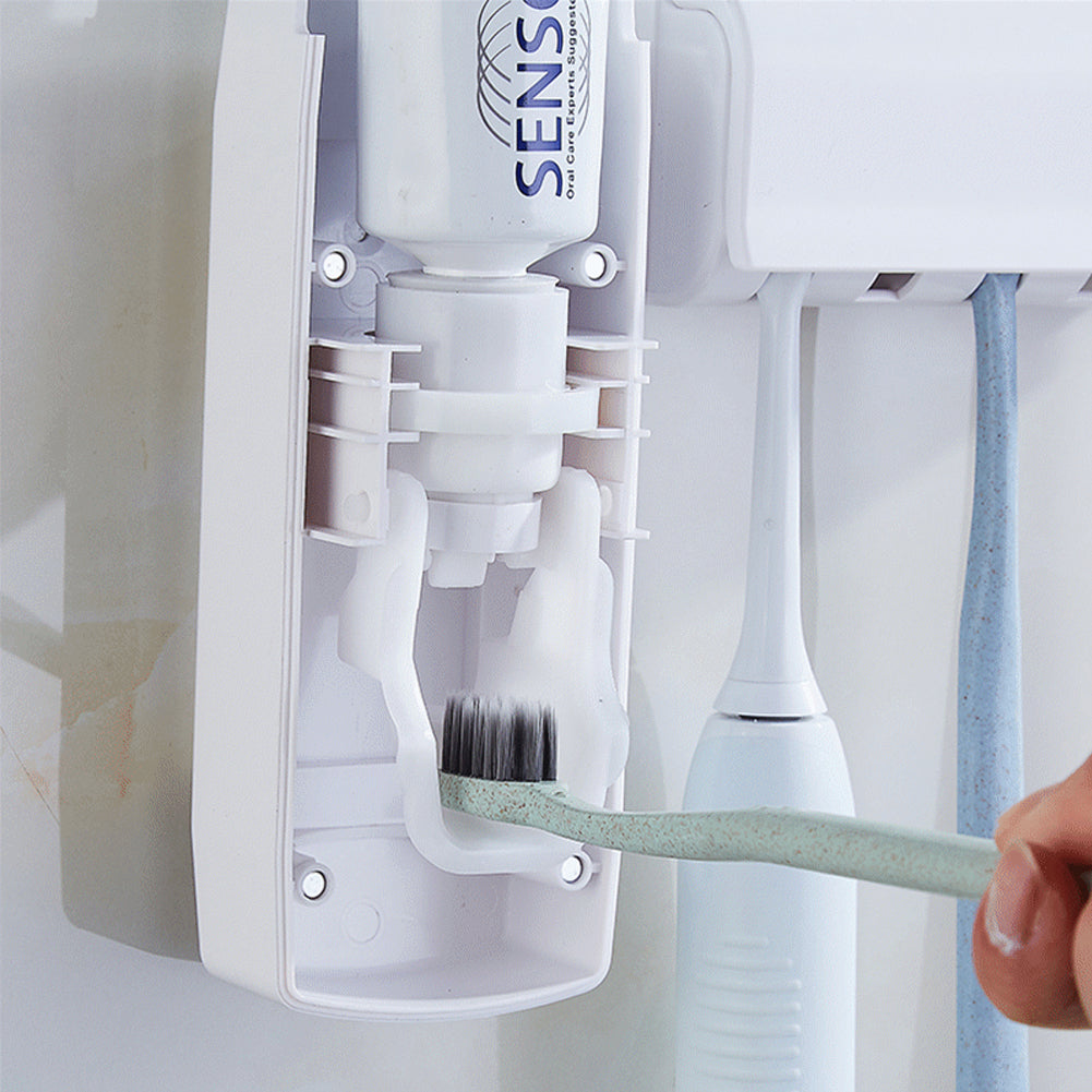 Dispensador de Pasta de Dientes + Soporte para Cepillos