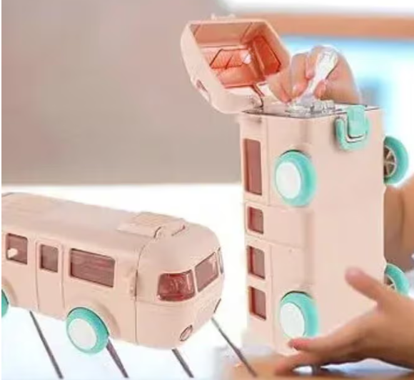 Botella de Agua Infantil en Forma de Autobús