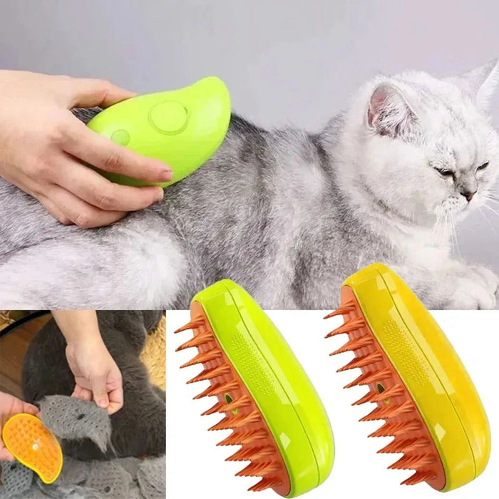 CEPILLO REMOVEDOR DE PELO PARA MASCOTAS CON VAPOR