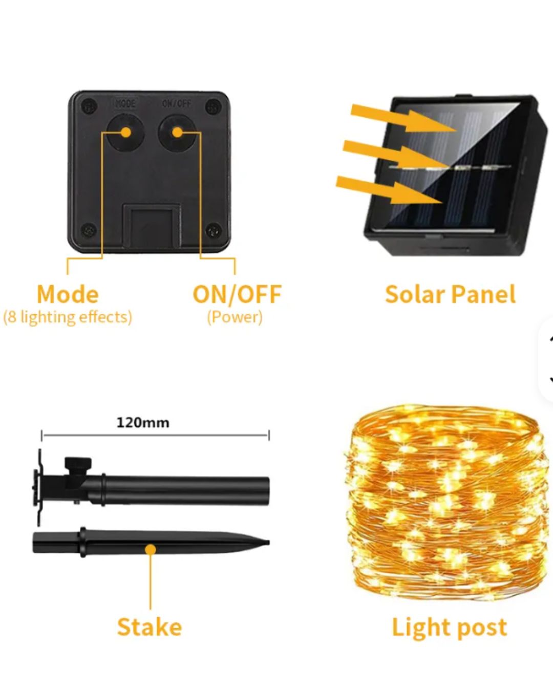 LUCES NAVIDAD PANEL SOLAR 200 LUCES