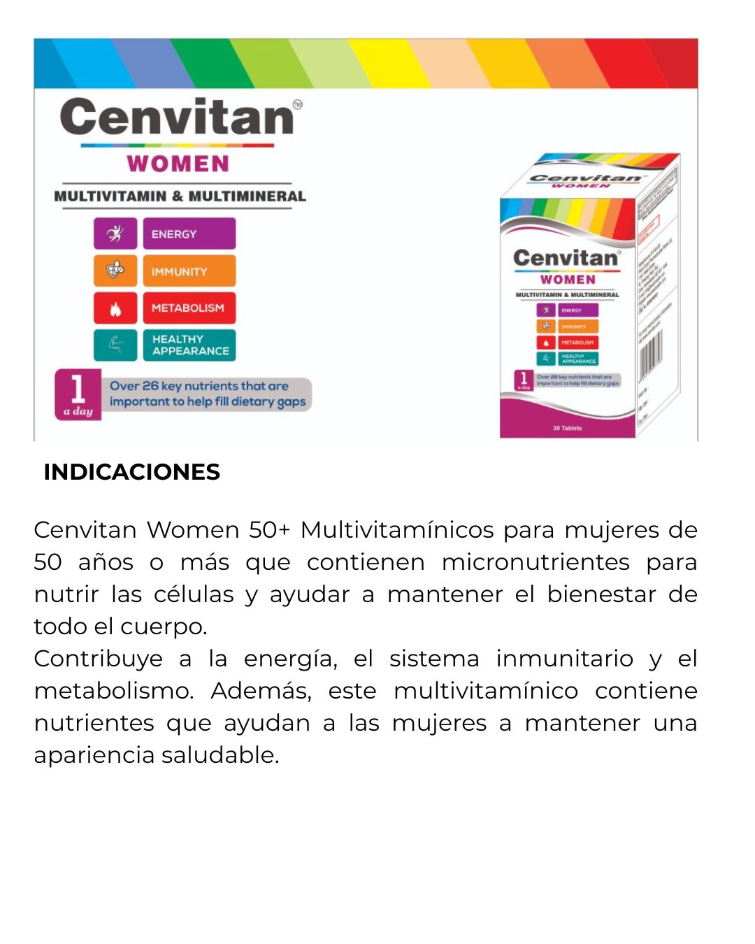 MULTIVITAMINICO CENVITAN MUJERES 50