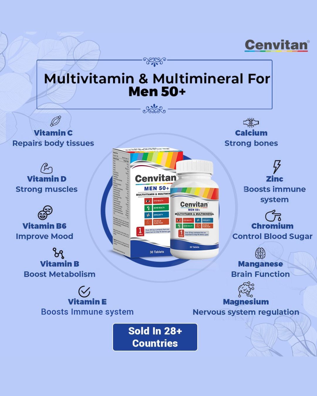 MULTIVITAMINICO CENVITAN HOMBRES +50