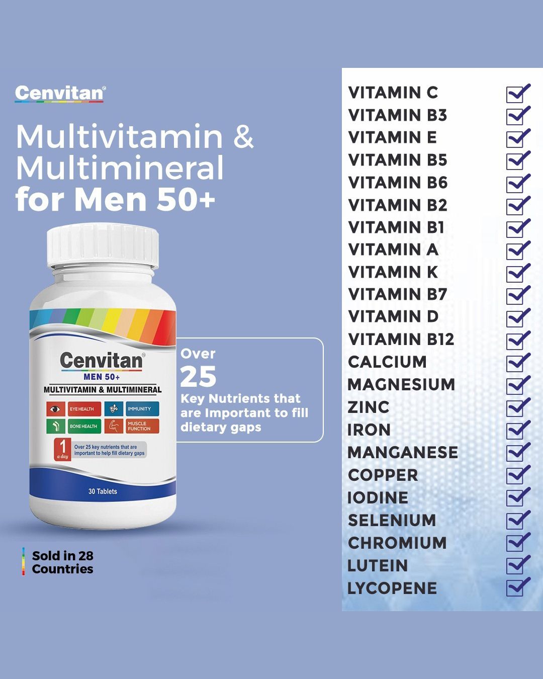 MULTIVITAMINICO CENVITAN HOMBRES +50