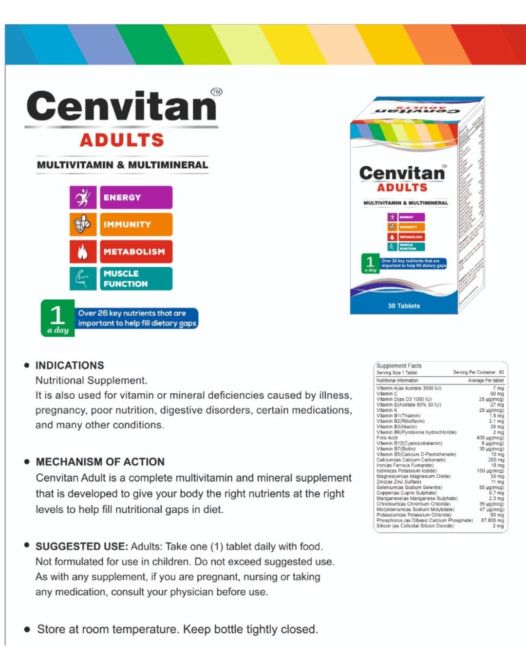 MULTIVITAMINICO CENVITAN ADULTOS 50+