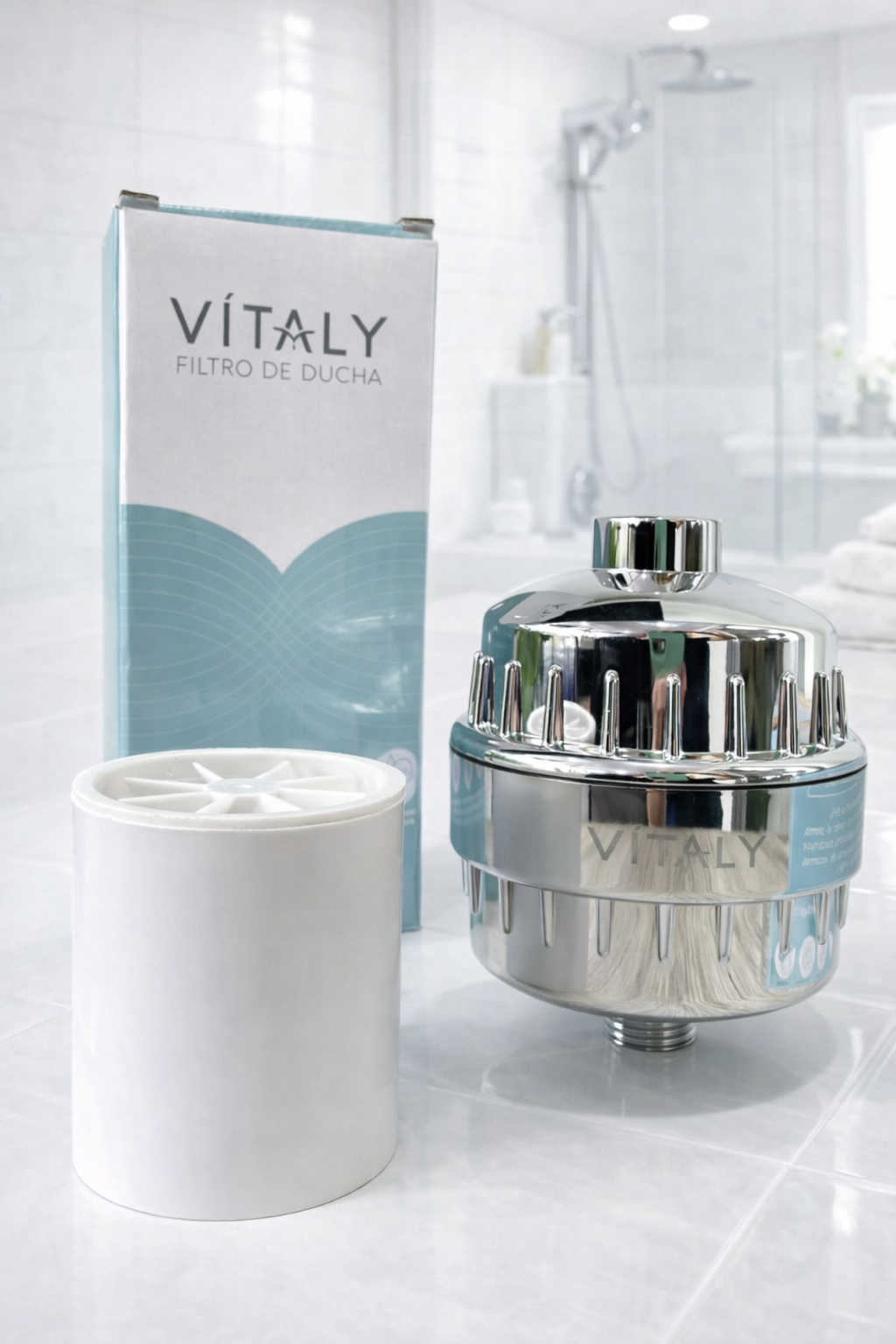 Filtro para Ducha VITALY – Agua Pura para Piel y Cabello