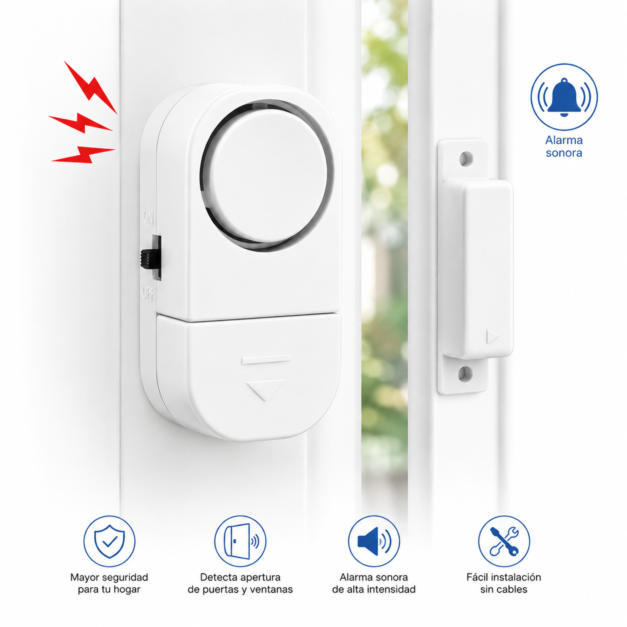 Alarma Magnética para Puertas y Ventanas | Protección Instantánea al Abrirse