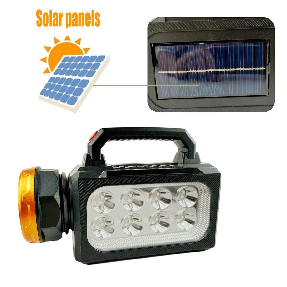 Linterna Solar Recargable LED | Potente Luz para Emergencias y Camping