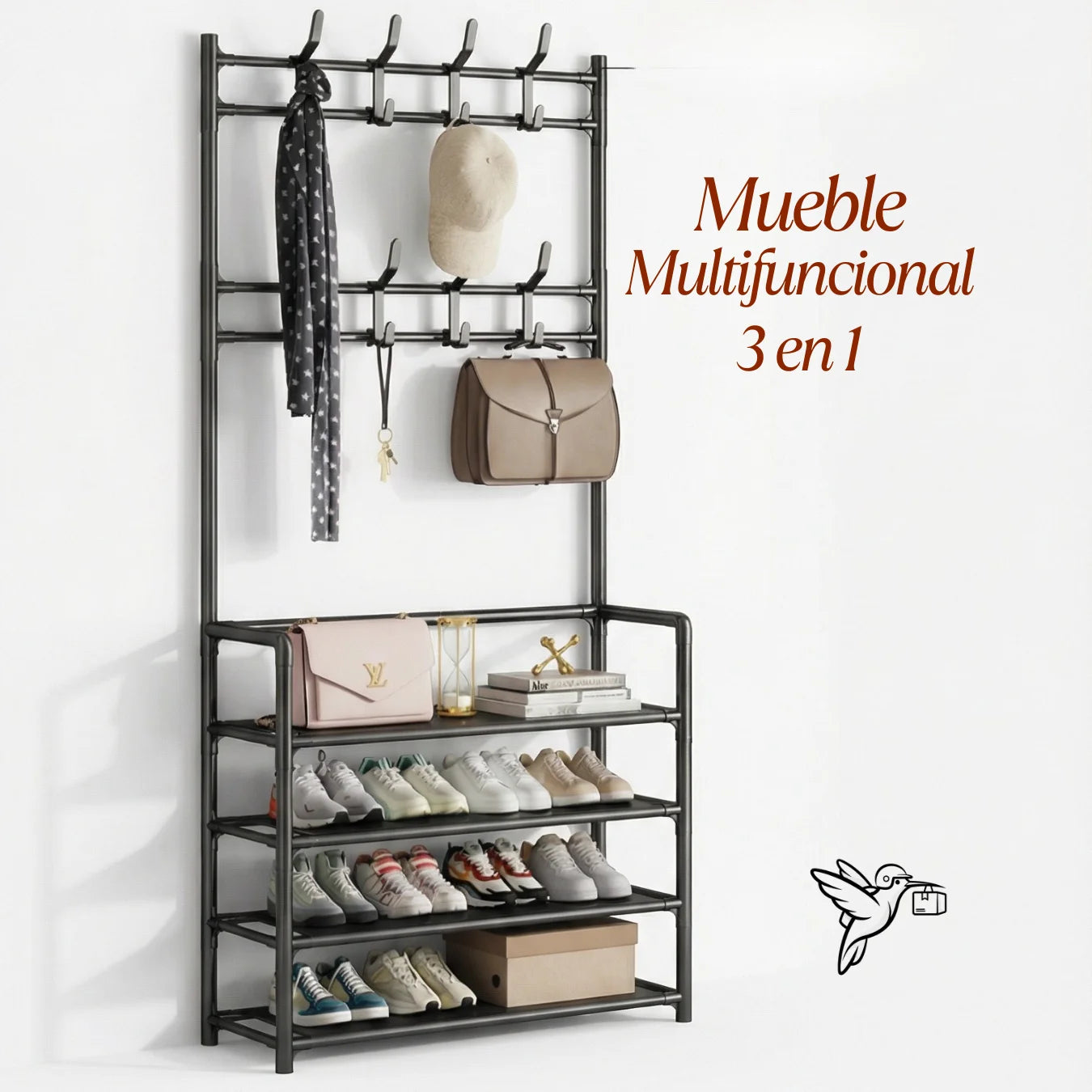 Mueble Multifuncional -  Perchero + Zapatero + Tipo mesa Decorativa