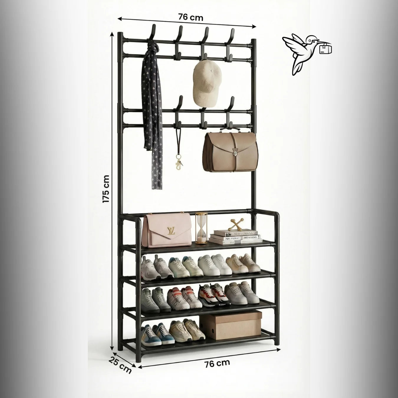 Mueble Multifuncional -  Perchero + Zapatero + Mesa Decorativa