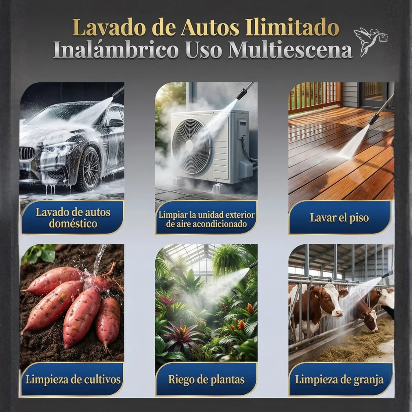 HIDROLAVADORA DE ALTA PRESION PORTATIL - 1 BATERIA