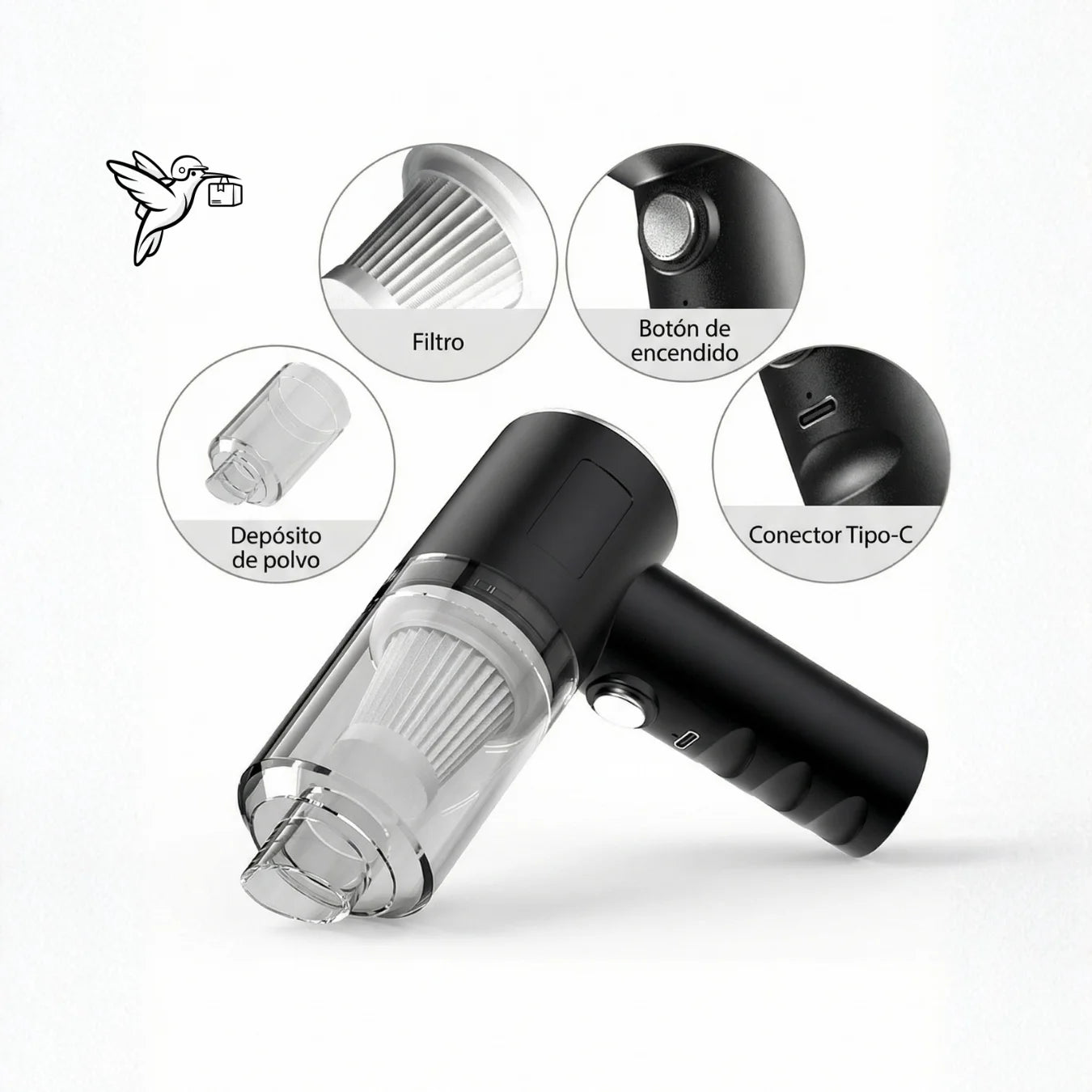 Mini Aspiradora Portátil USB | 3 en 1 - Aspira y Sopla