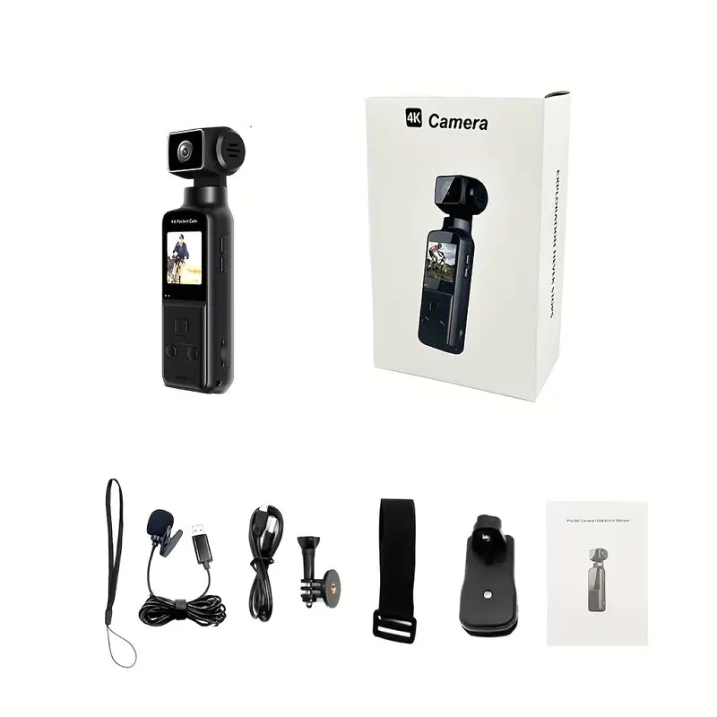 Cámara Digital 4K de Bolsillo con Pantalla Giratoria