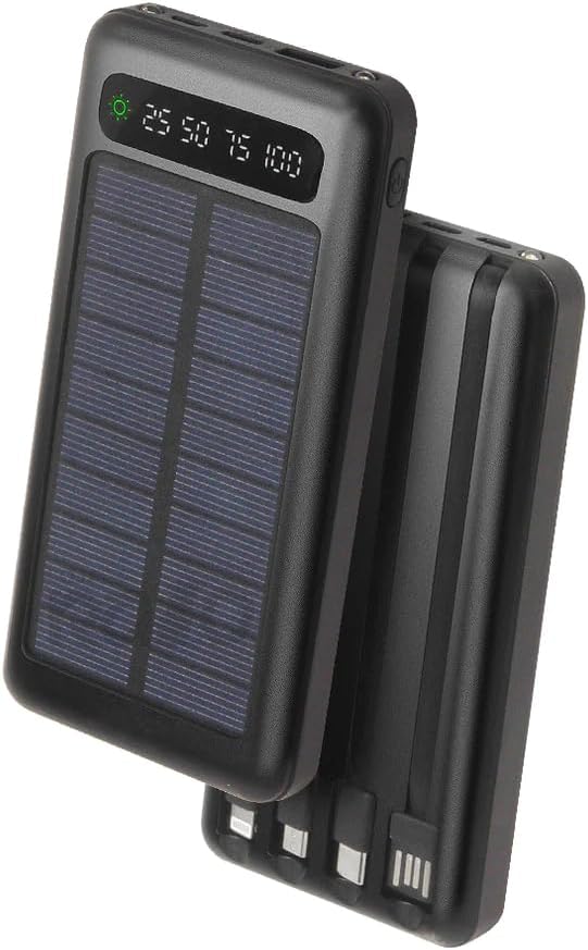 Power Bank Solar 10,000 mAh | Cables Integrados 4 en 1