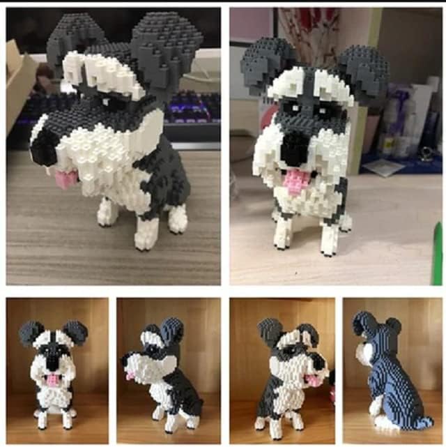 Perro de Bloques Armable 3D - Schnauzer