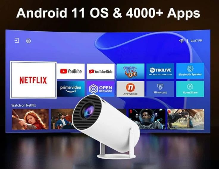 Proyector Inteligente HD con Android 12.1 y WiFi 6