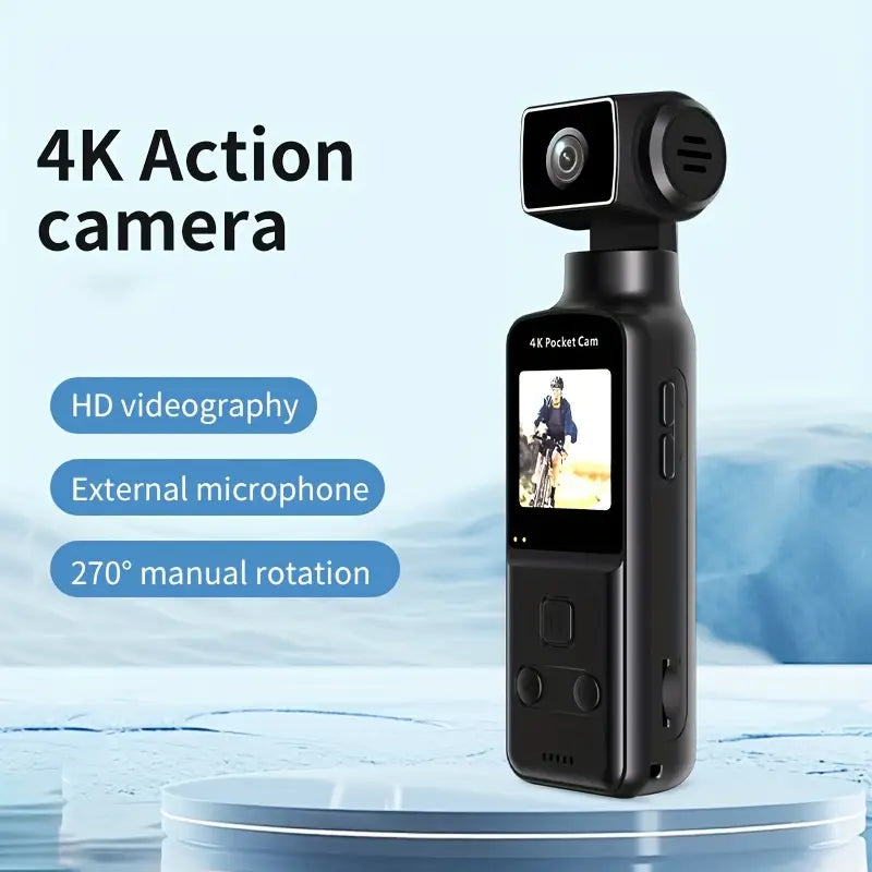 Cámara Digital 4K de Bolsillo con Pantalla Giratoria
