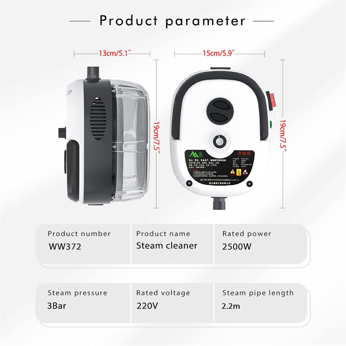 Limpiador a Vapor 2500W | Limpieza Profunda sin Químicos