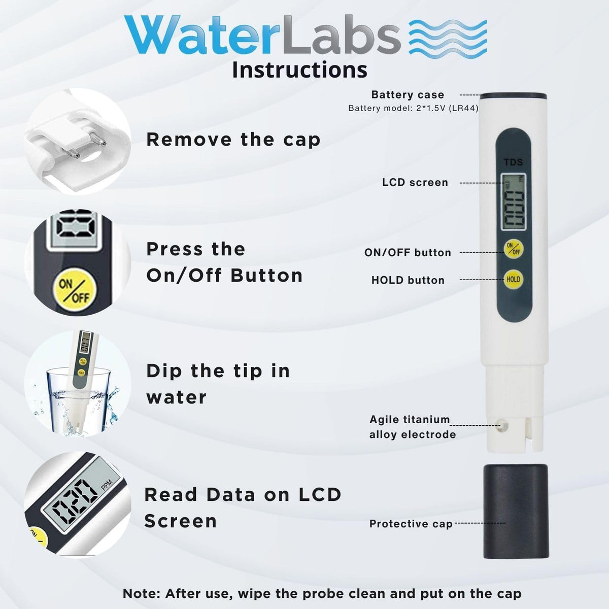 Medidor Digital de Calidad de Agua 3 en 1 (TDS, EC y Temperatura)