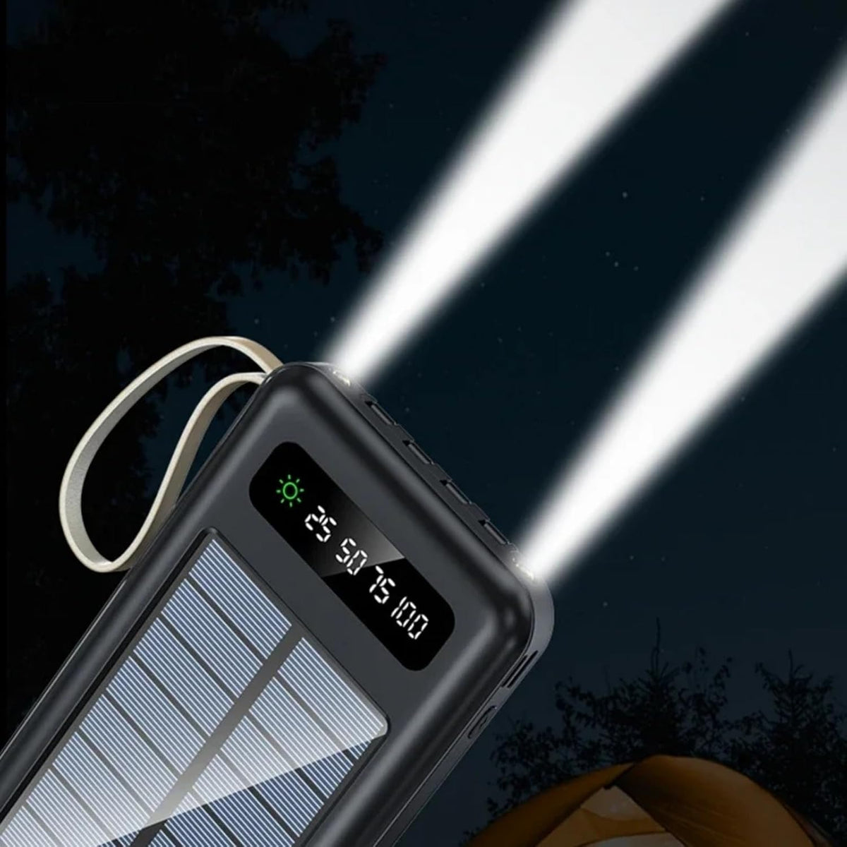 Power Bank Solar 10,000 mAh | Cables Integrados 4 en 1