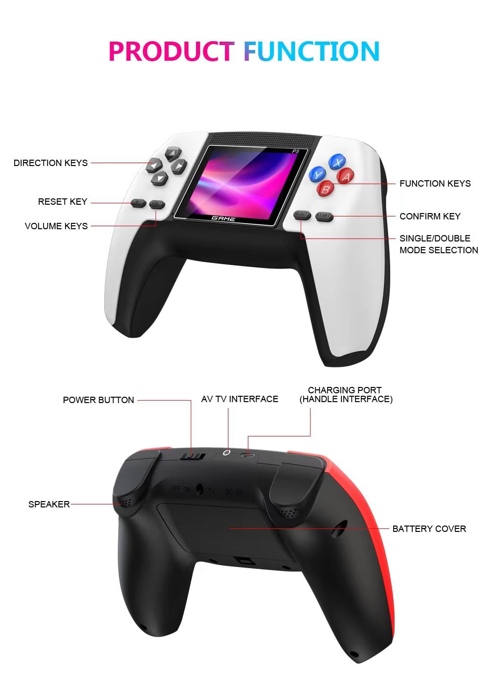 Consola Retro Portátil P5 – con 520 Juegos Clásicos