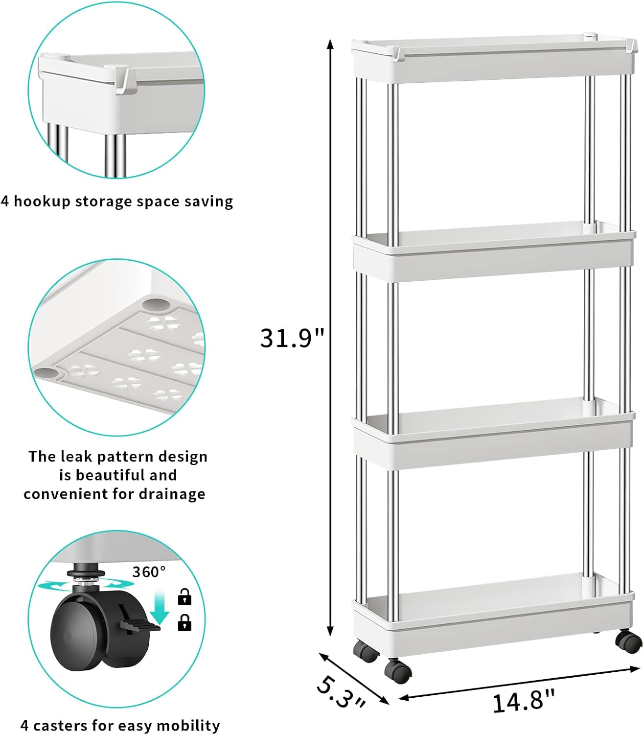 ORGANIZADOR MULTIUSOS BAÑO 4 NIVEL