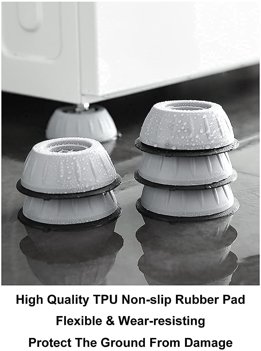 SOPORTE ANTI VIBRACIÓN PARA LAVADORA, NEVERA - SET 4PCS