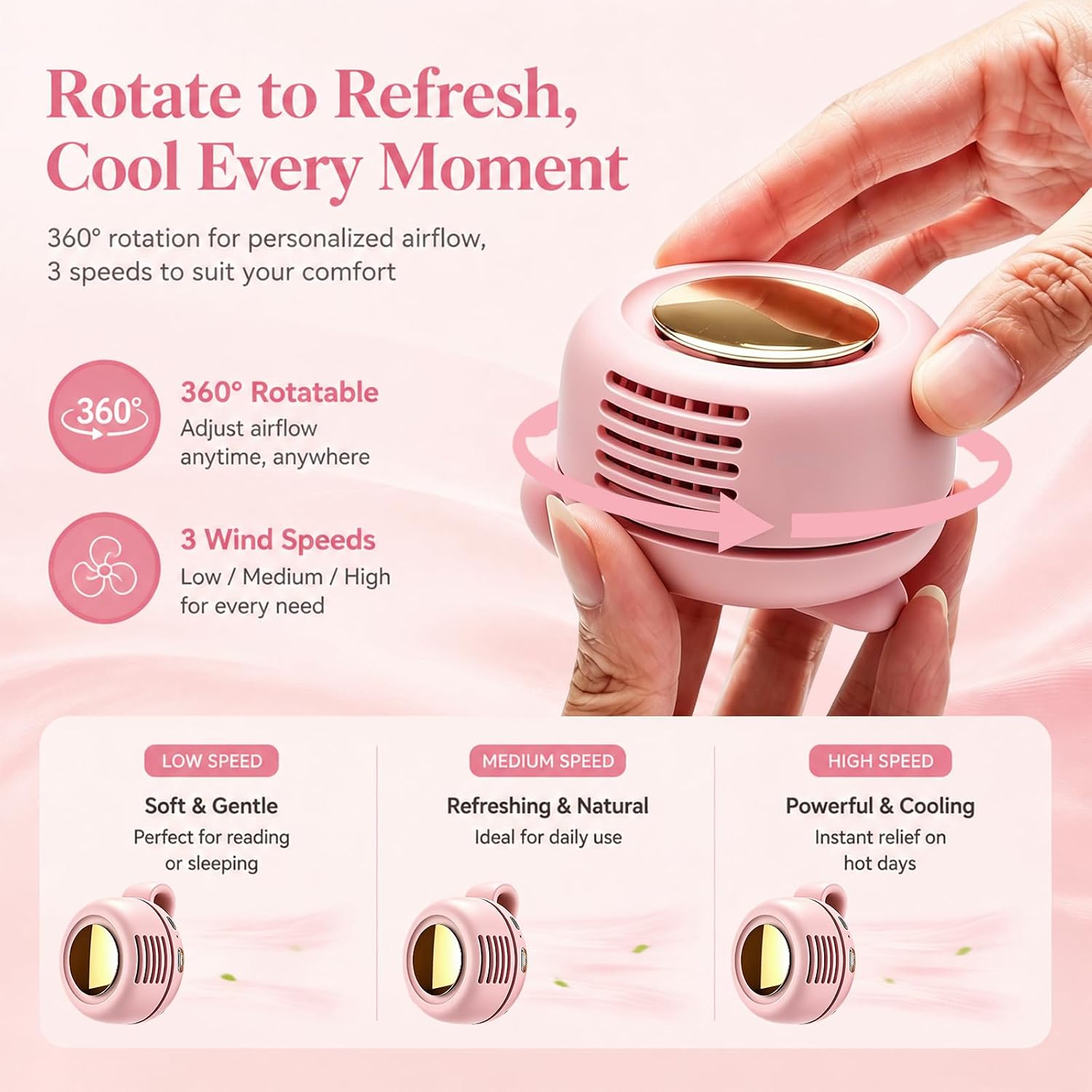 Mini Ventilador Portátil Manos Libres | Frescura Donde la Necesites