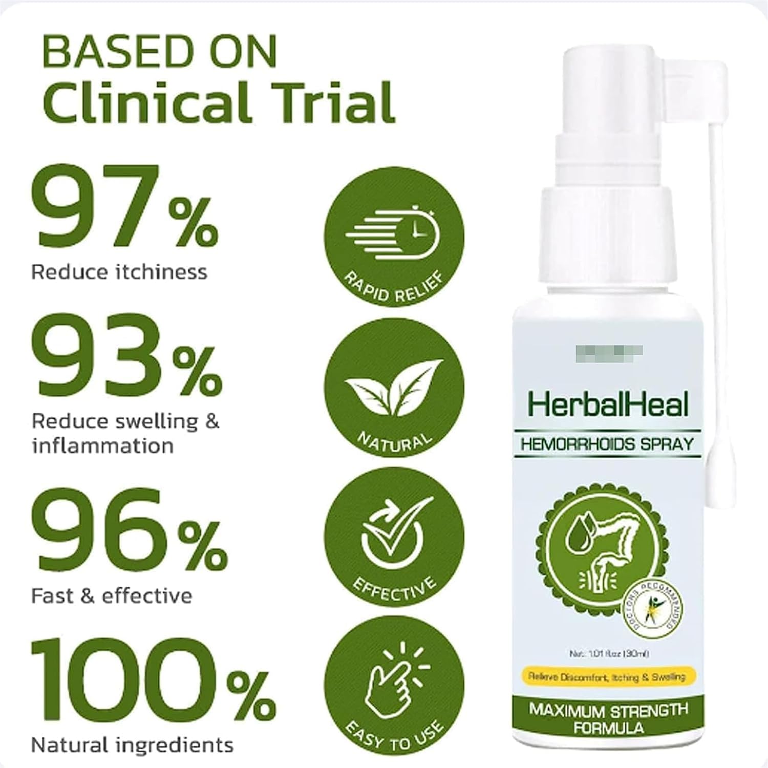 Spray Natural para Alivio de Hemorroides - a base de hierbas