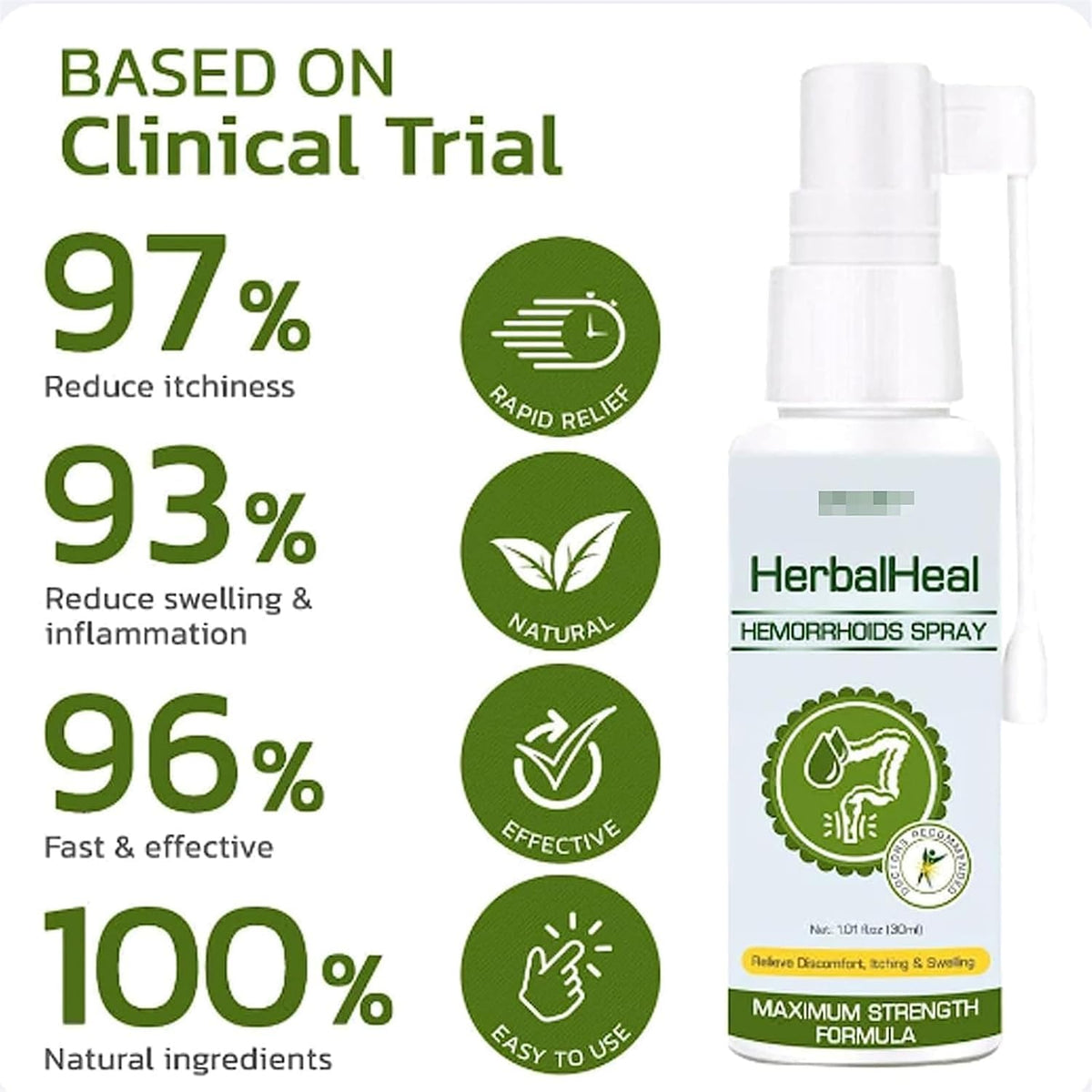 Spray Natural para Alivio de Hemorroides - a base de hierbas