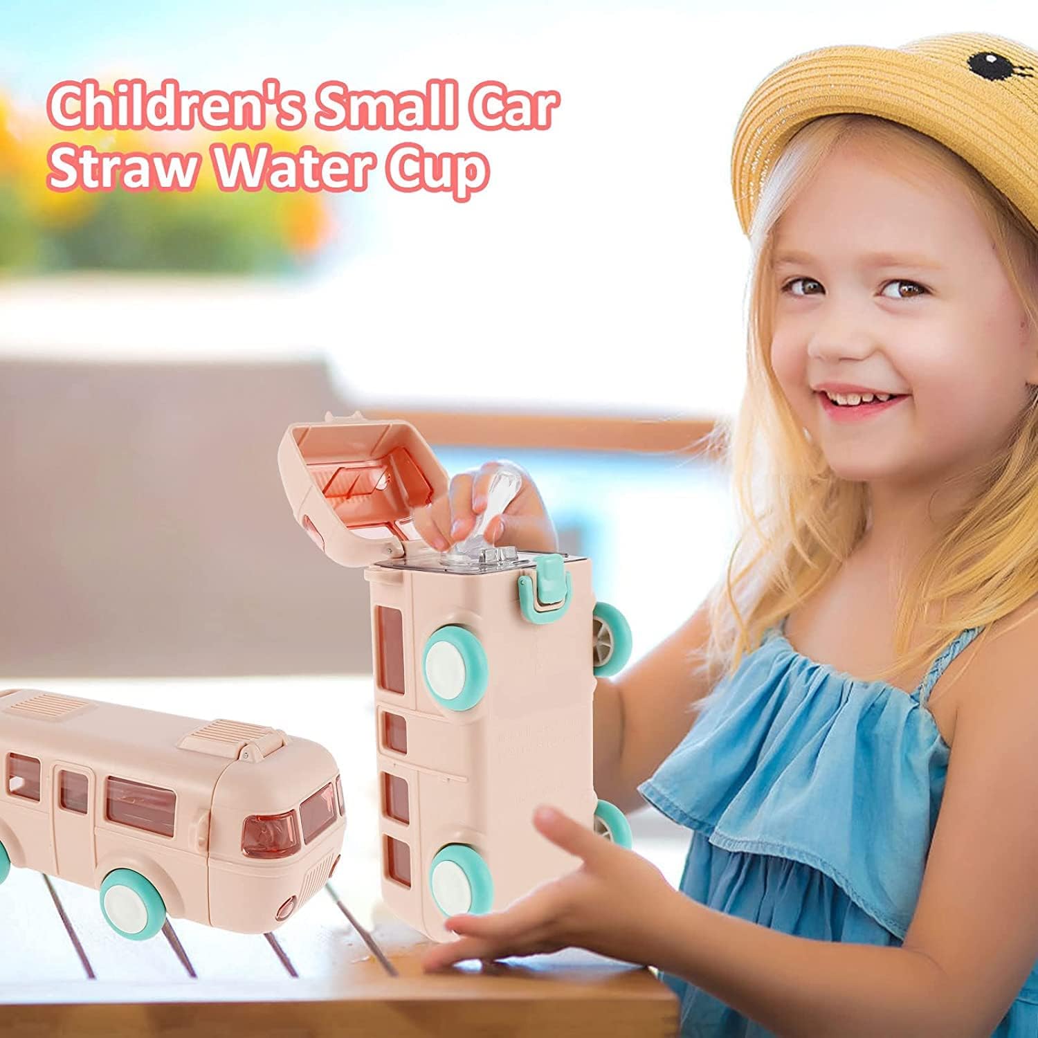 Botella de Agua Infantil en Forma de Autobús