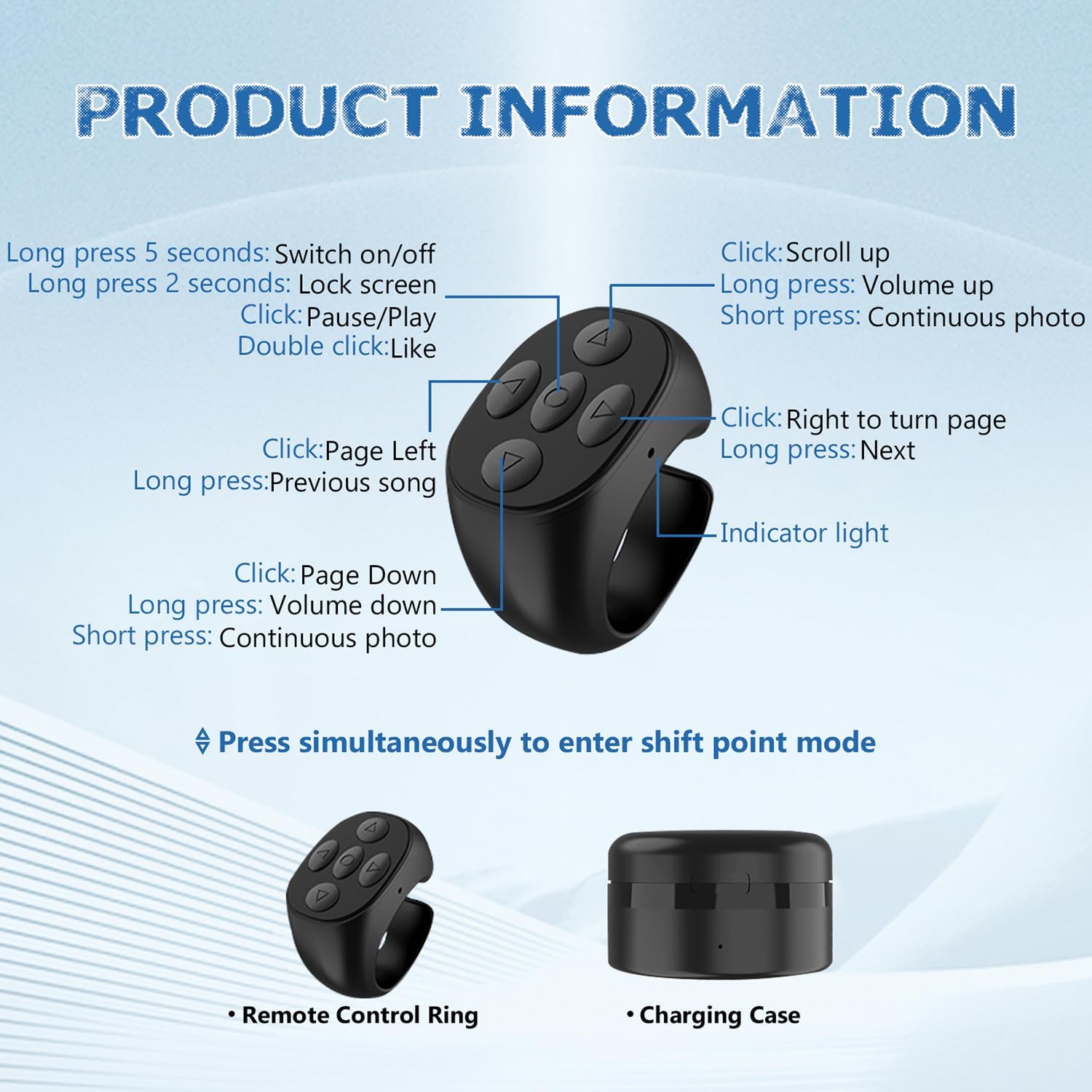 Anillo Remoto Bluetooth para Celular