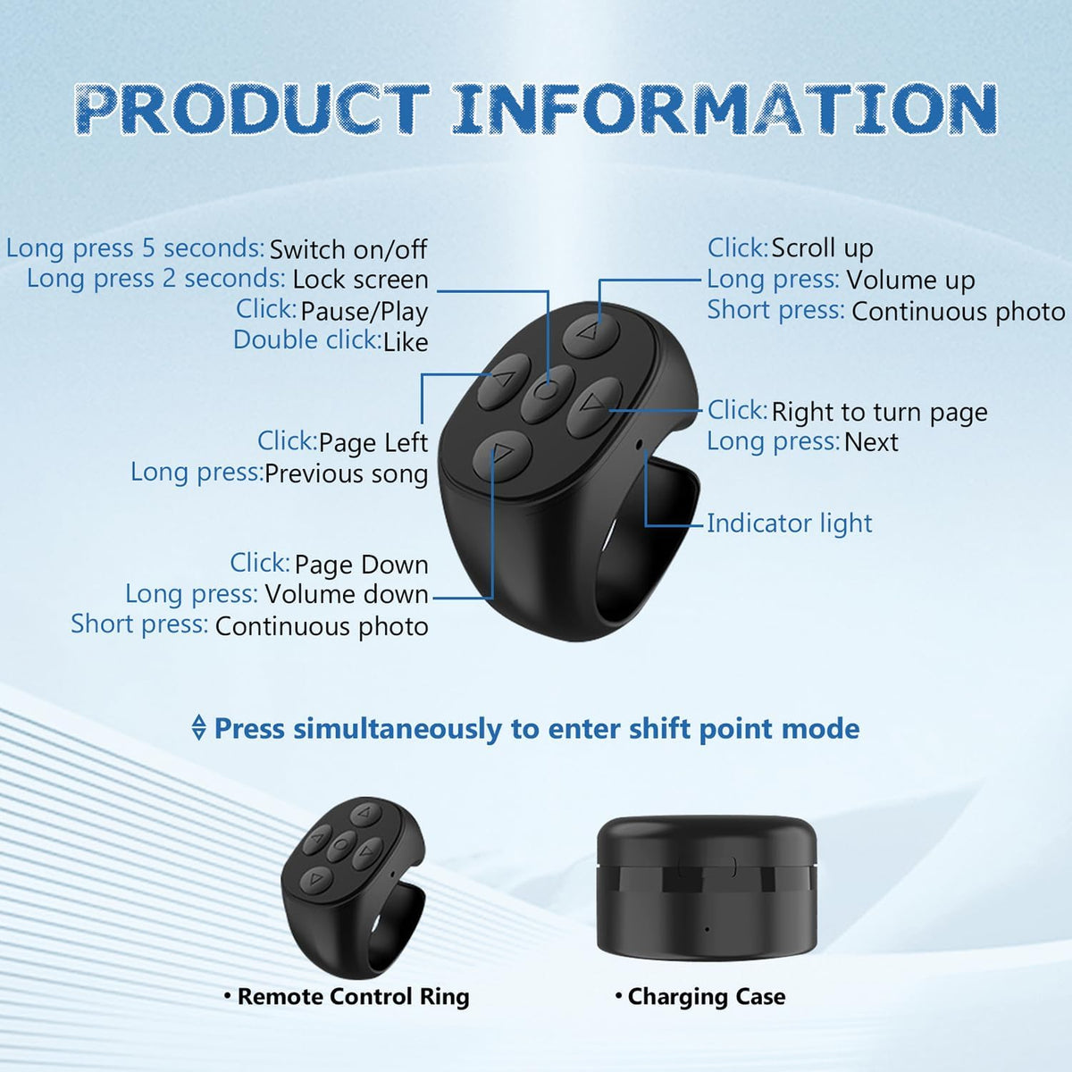 Anillo Remoto Bluetooth para Celular
