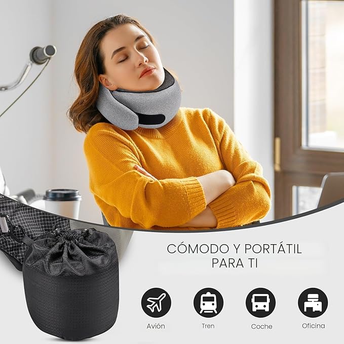 Viaja sin Dolor de Cuello | Almohada Ergonómica de Viaje