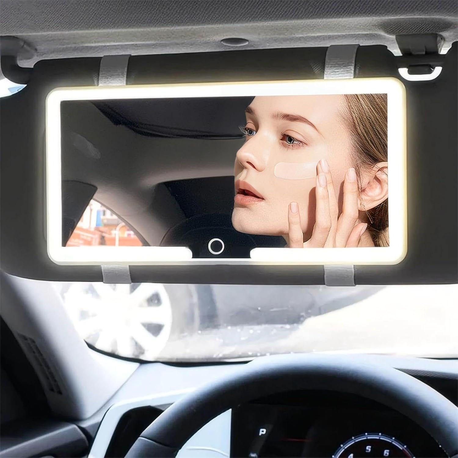 Espejo de Maquillaje para Auto con Luz LED
