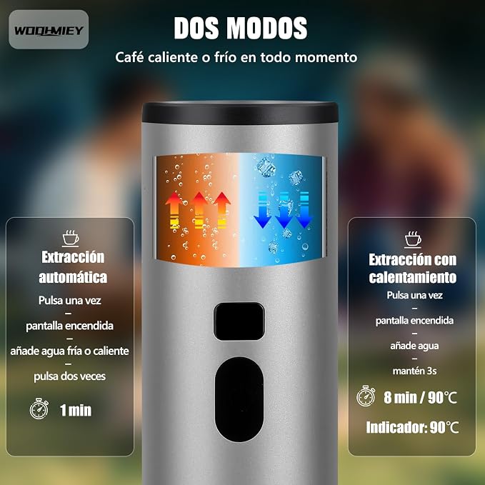 Cafetera Espresso Portátil Recargable | Café Caliente Donde Quieras