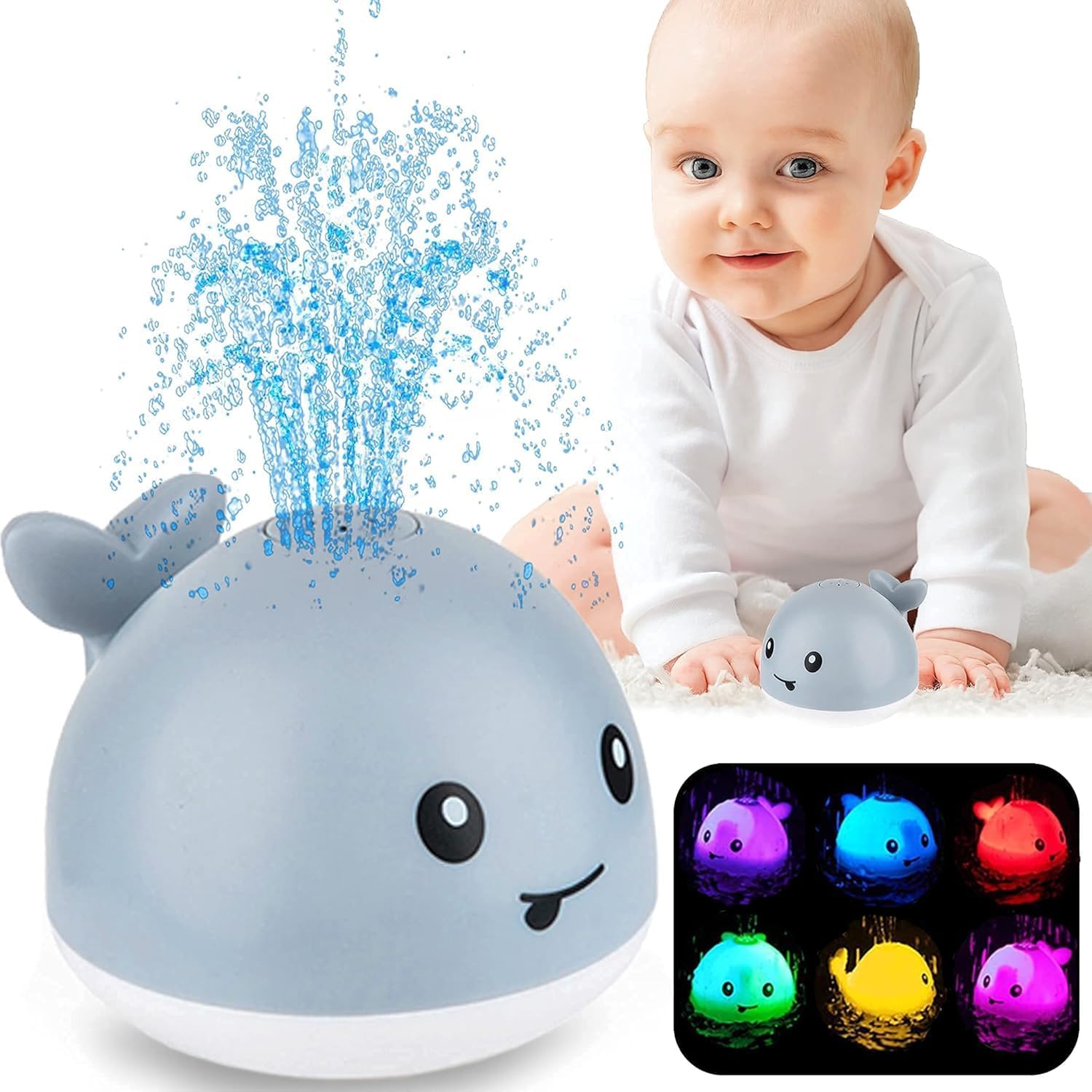 JUGUETE DE BAÑO - BALLENA ILUMINADA RECARGABLE