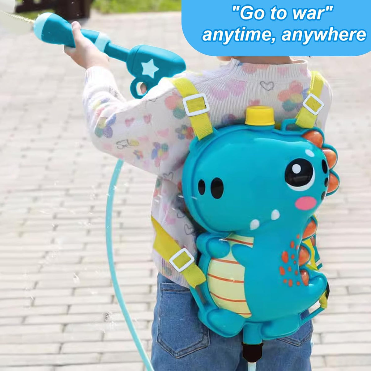 PISTOLA DE AGUA CON MOCHILA DINOSAURIO