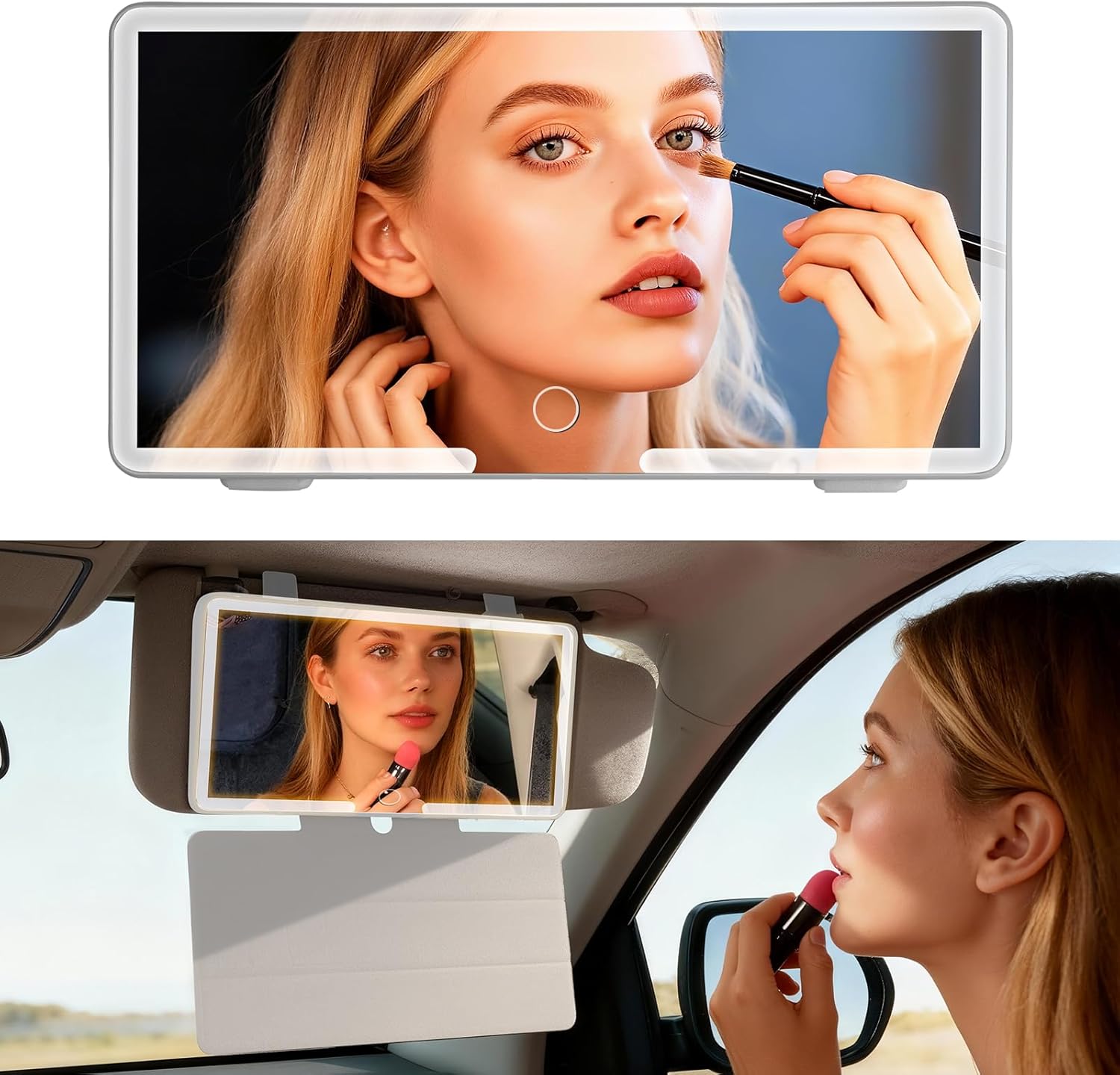 Espejo de Maquillaje para Auto con Luz LED