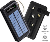 Power Bank Solar 10,000 mAh | Cables Integrados 4 en 1