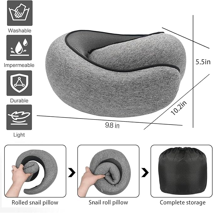 Viaja sin Dolor de Cuello | Almohada Ergonómica de Viaje
