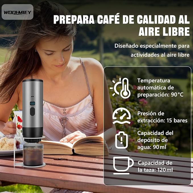Cafetera Espresso Portátil Recargable | Café Caliente Donde Quieras