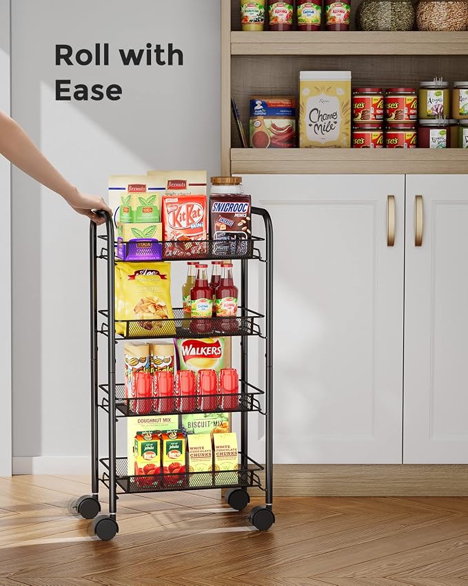 Carrito Organizador de 4 Niveles con Ruedas | Más Orden en Menos Espacio