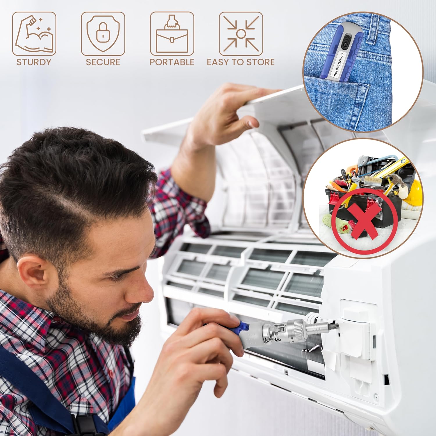 Destornillador Multifuncional 14 en 1 | Ajustable, Magnético y Portátil