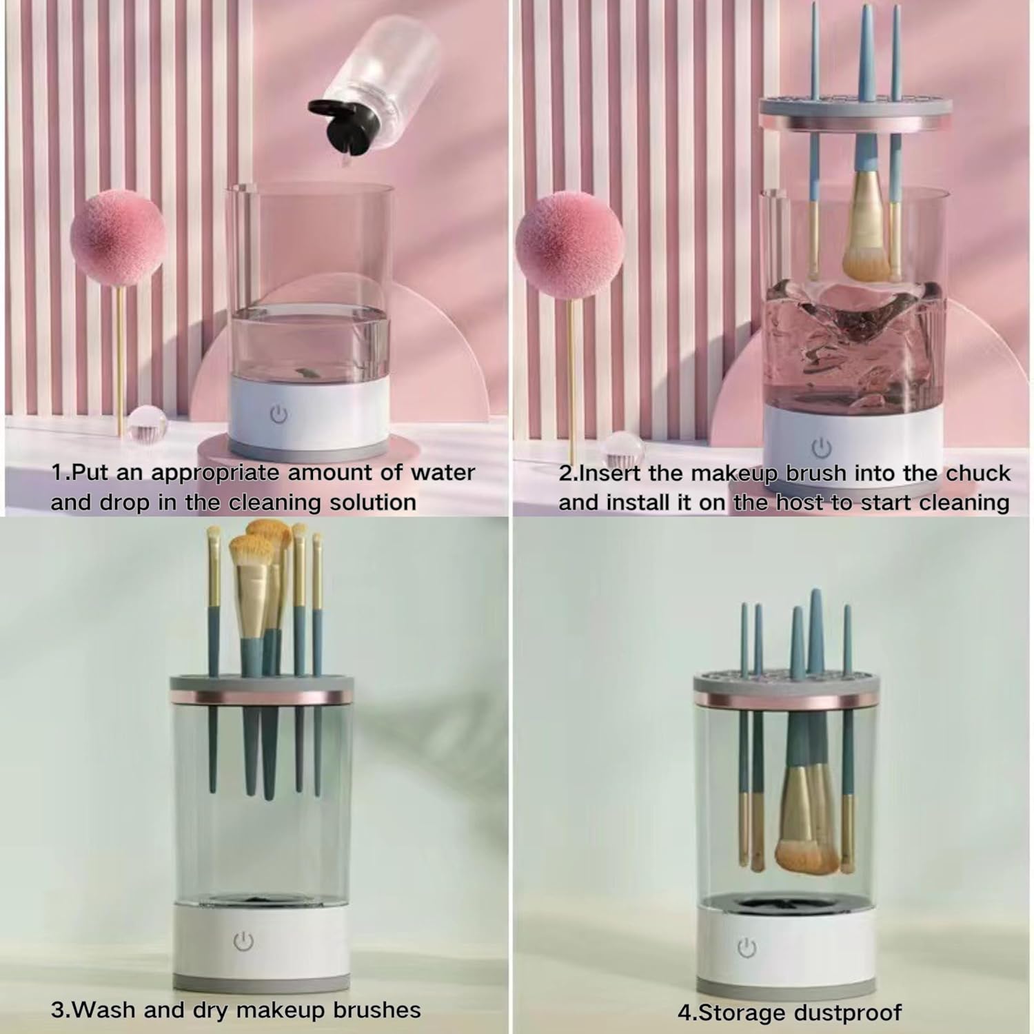 Limpiador eléctrico de brochas de maquil