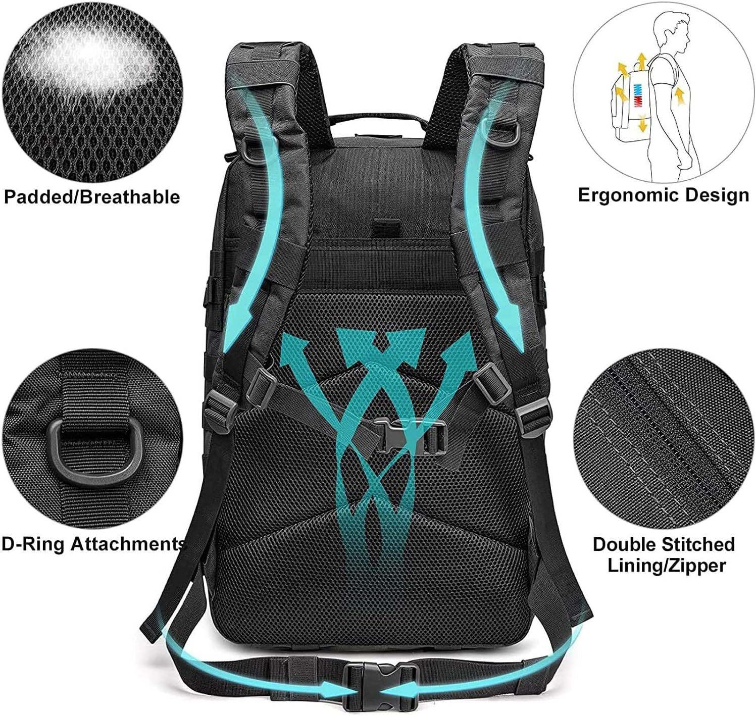 Mochila Táctica Militar 45L | Resistente para Viajes y Aventuras