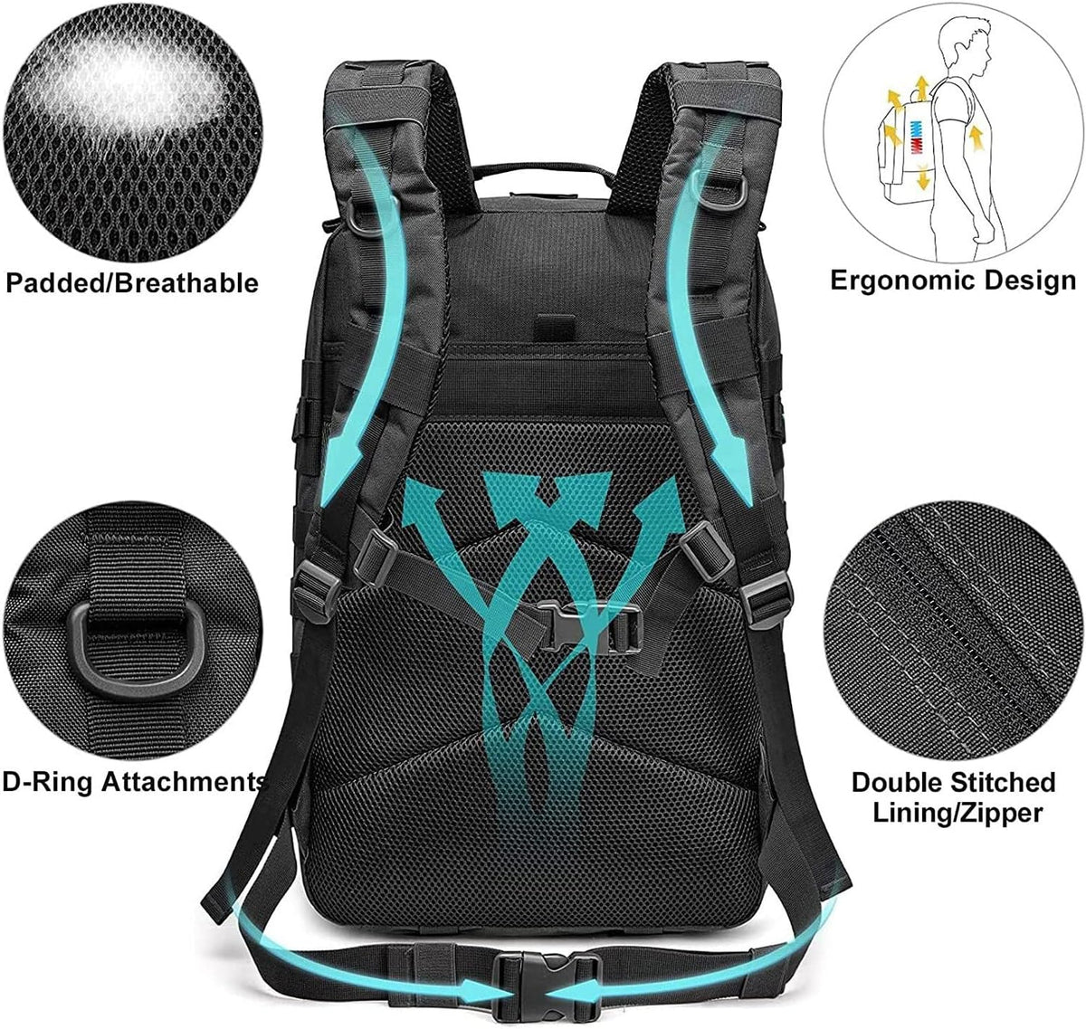 Mochila Táctica Militar 45L | Resistente para Viajes y Aventuras