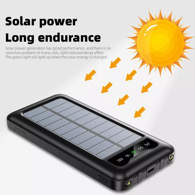 Power Bank Solar 10,000 mAh | Cables Integrados 4 en 1
