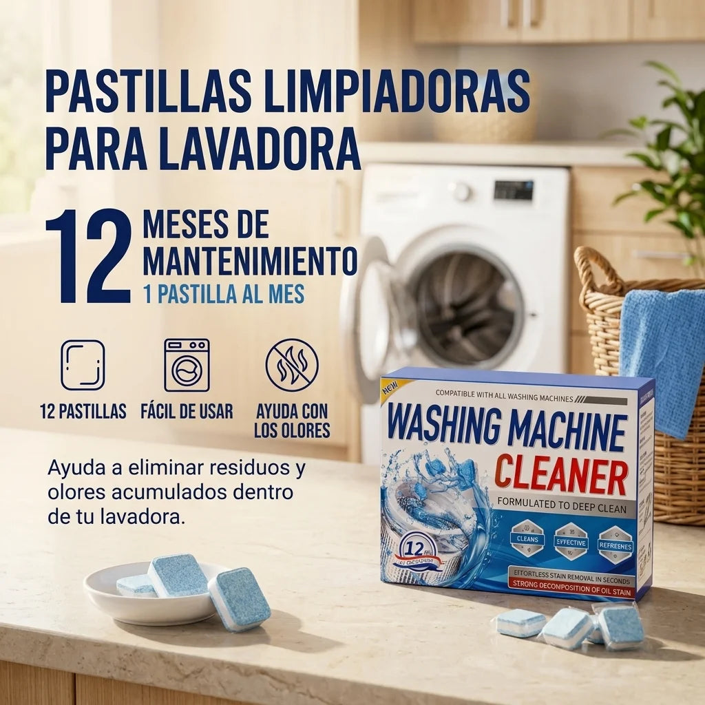 Pastillas Limpiadoras para Lavadora | Limpieza Fácil del Tambor
