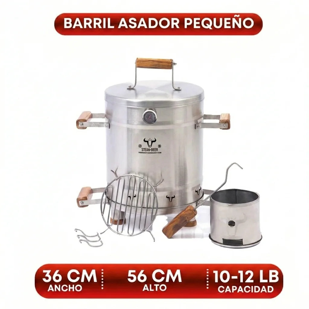 Barril Asador Compacto Pequeño | Parrilladas Jugosas y Fáciles