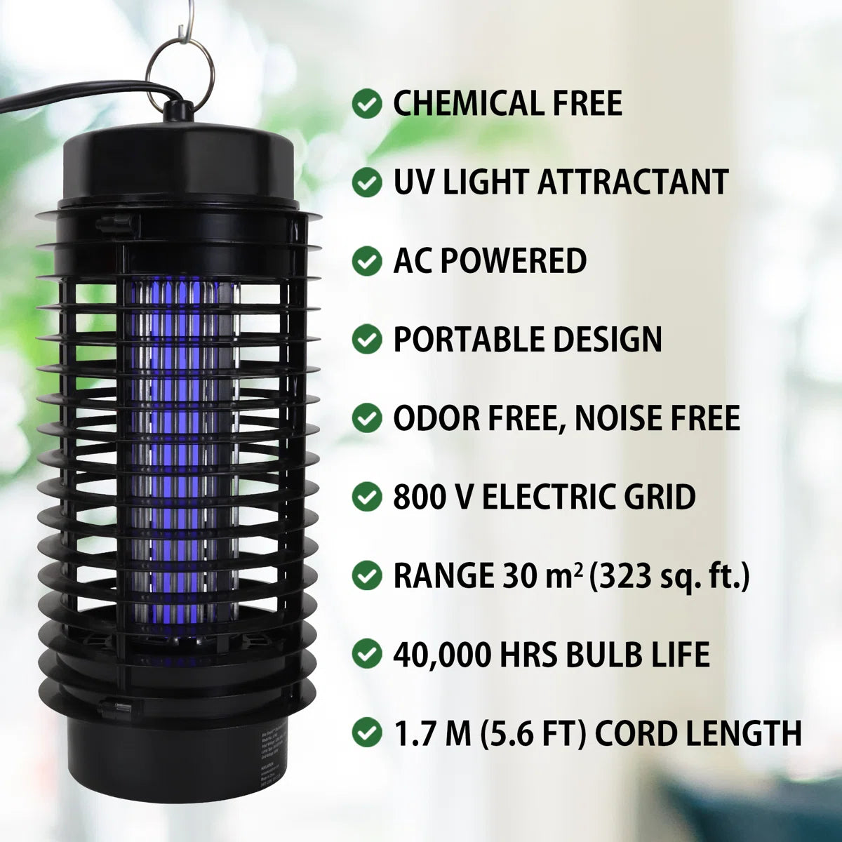 Lámpara Mata Insectos UV 360° | Elimina Mosquitos sin Químicos